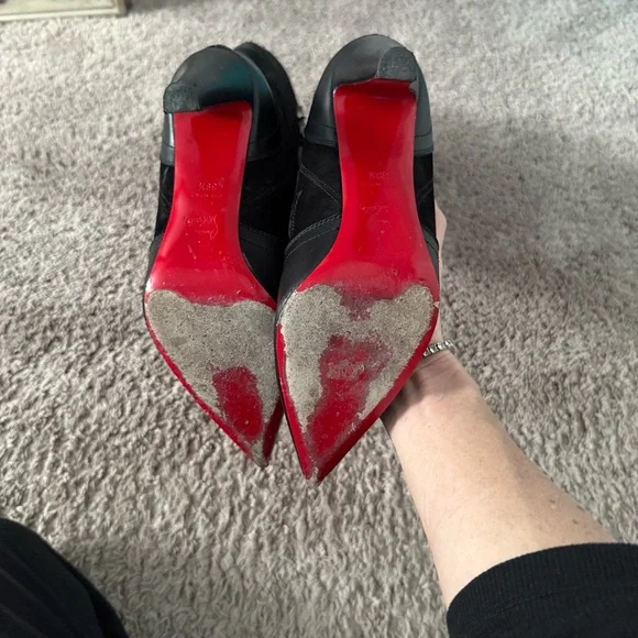 Christian Louboutin Black Moulamax Heeled Boots Size 39.5 - Picture 7 of 9